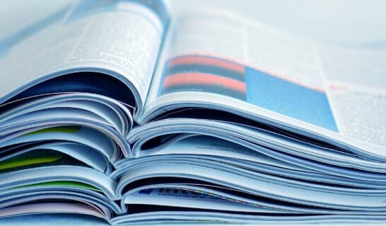 Close up of a pile of newspaper