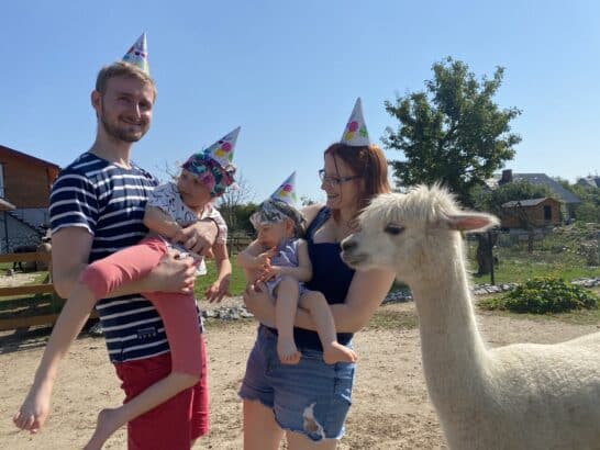 Familienporträt Schulkinder